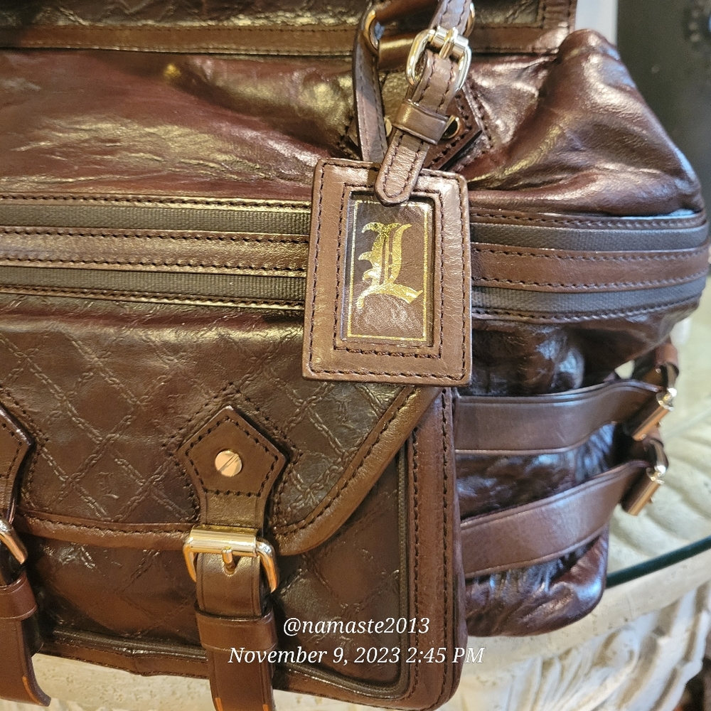 L.A.M.B. by Gwen Stefani Leather Satchel Luxury Designer Handbag #620 - Picture 4 of 17